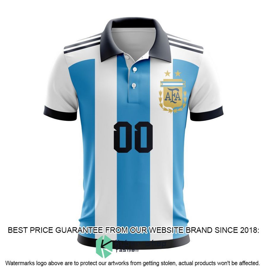 Personalized Argentina World Cup 2022 Home Polo Shirt