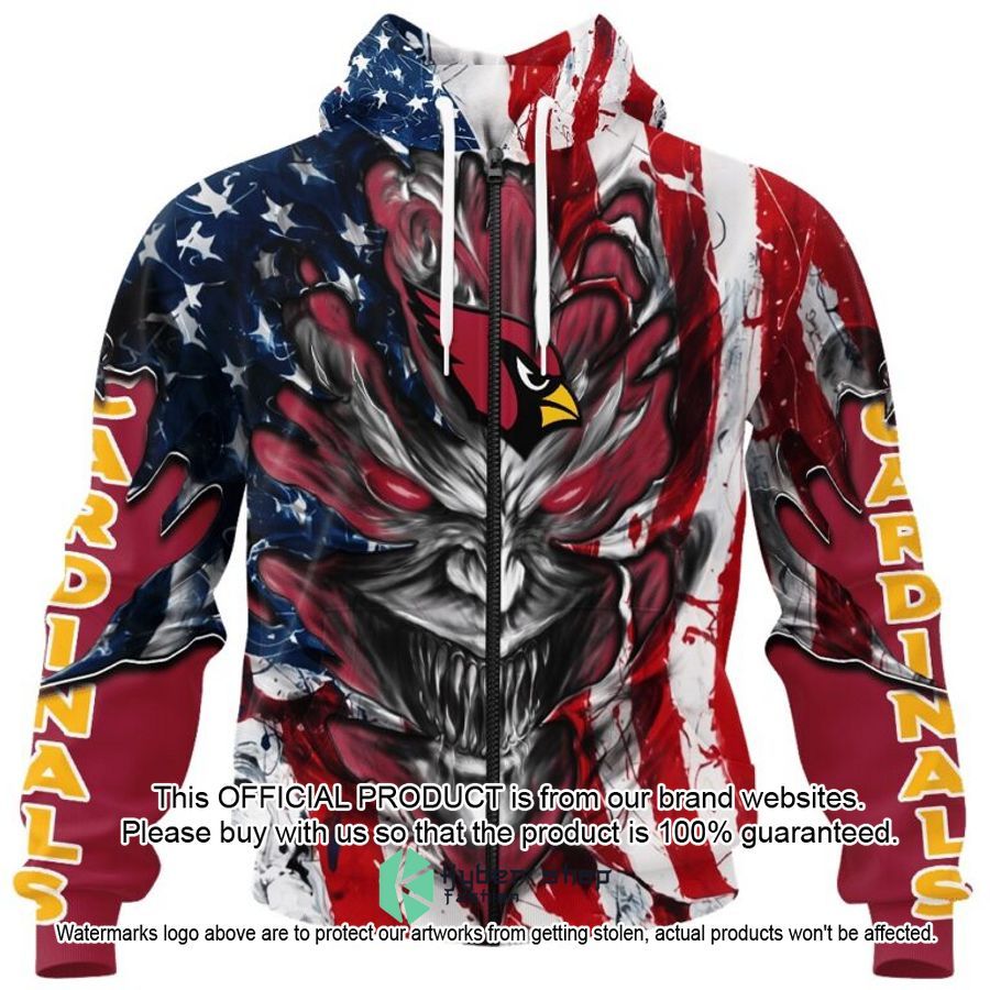 Personalized Arizona Cardinals Demon Face American Flag Shirt, Hoodie 3 Personalized Arizona Cardinals Demon Face American Flag Shirt, Hoodie word2
