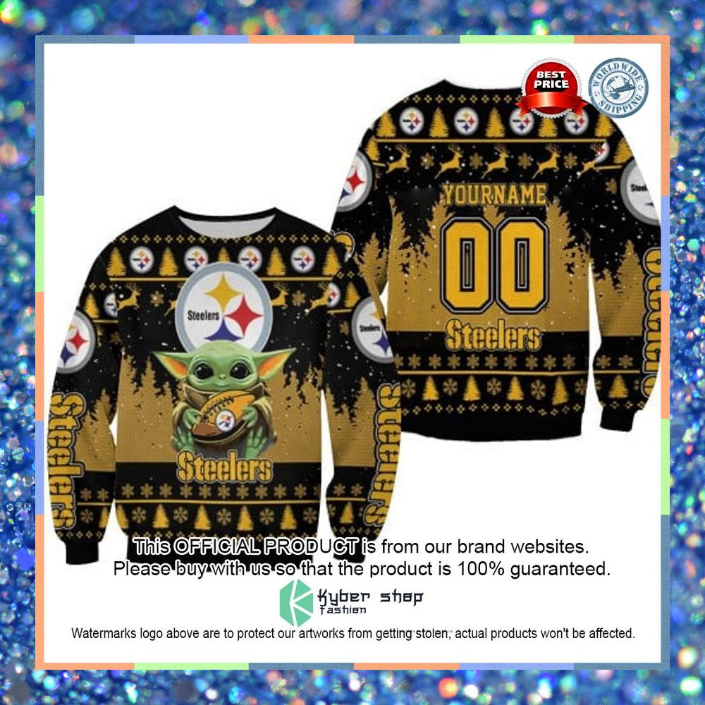 Personalized Baby Yoda Hugs Pittsburgh Steelers Christmas Sweater 3 Personalized Baby Yoda Hugs Pittsburgh Steelers Christmas Sweater word2