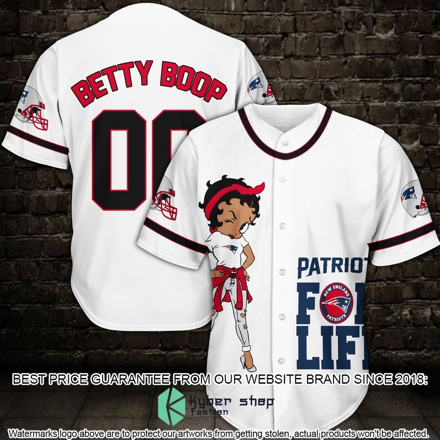 Personalized Betty Boop New England Patriots For Life Baseball Jersey 7 Personalized Betty Boop New England Patriots For Life Baseball Jersey word2