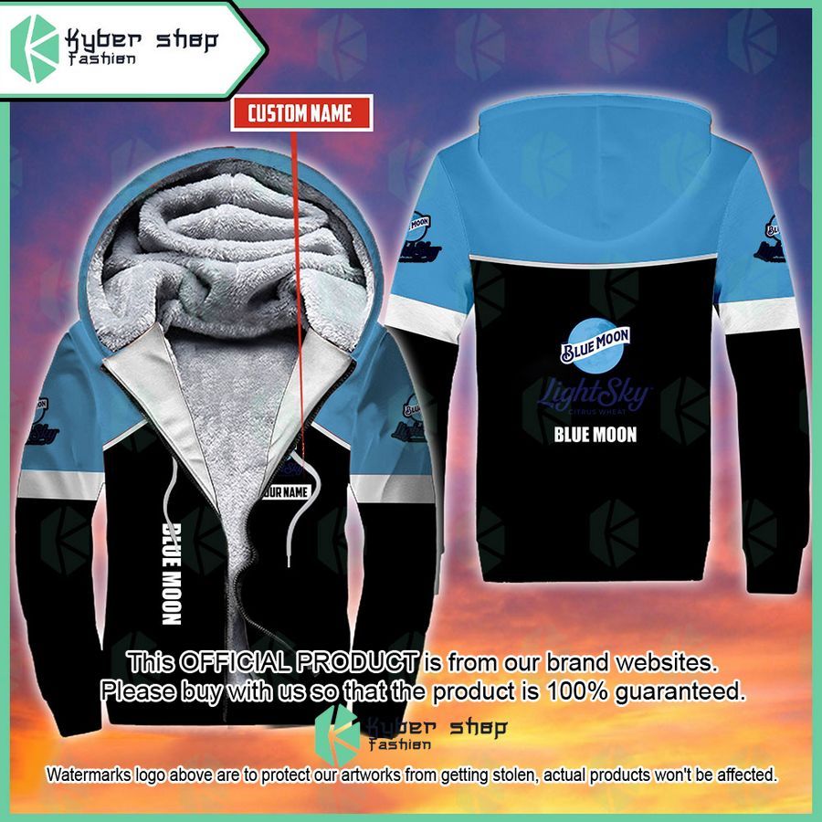 Personalized Blue Moon Light Sky Wheat Beer Fleece Hoodie