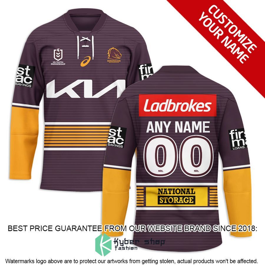 Personalized Brisbane Broncos logo Hockey Jersey