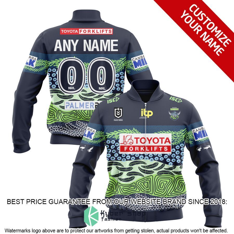 Personalized Canberra Raiders logo Bomber Jacket word3