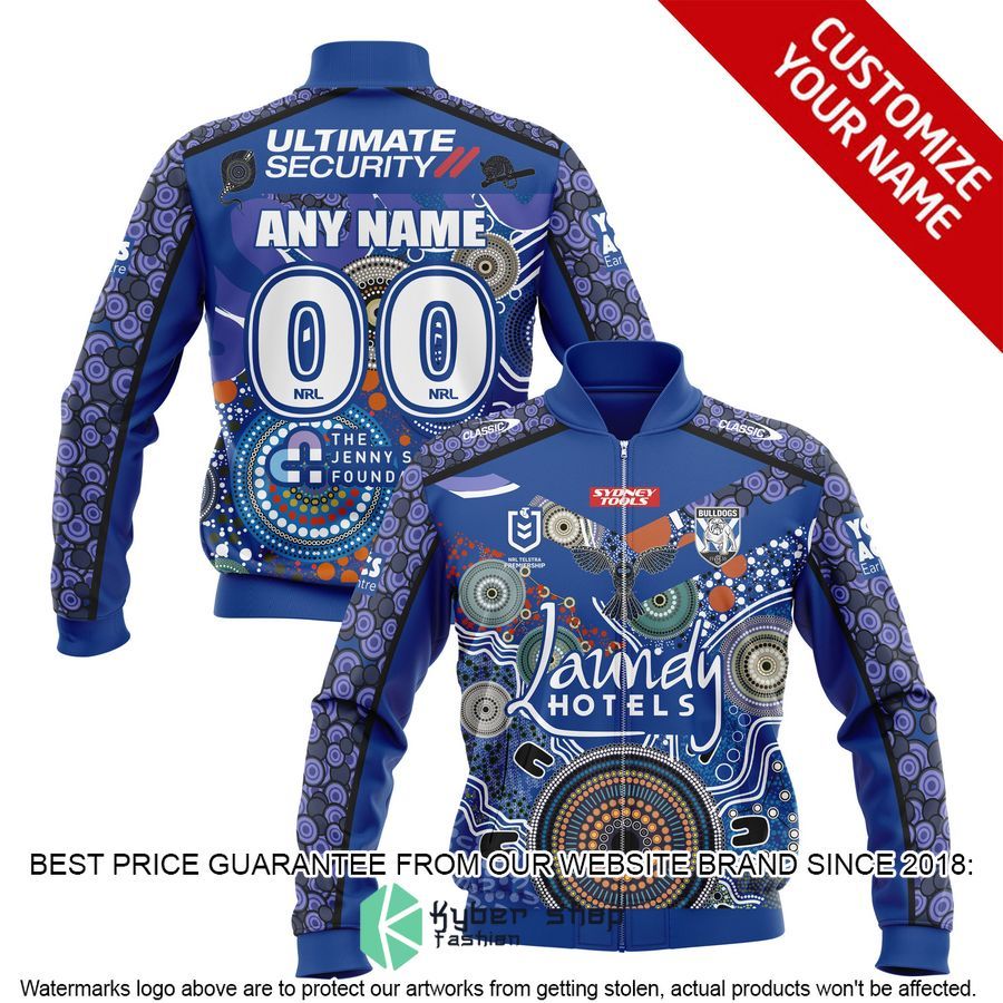 Personalized Canterbury Bulldogs Bomber Jacket word3