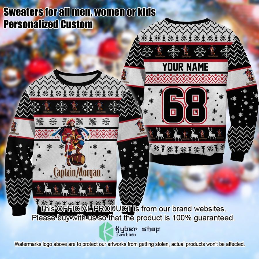 Personalized Captain Morgan Ugly Sweater word1