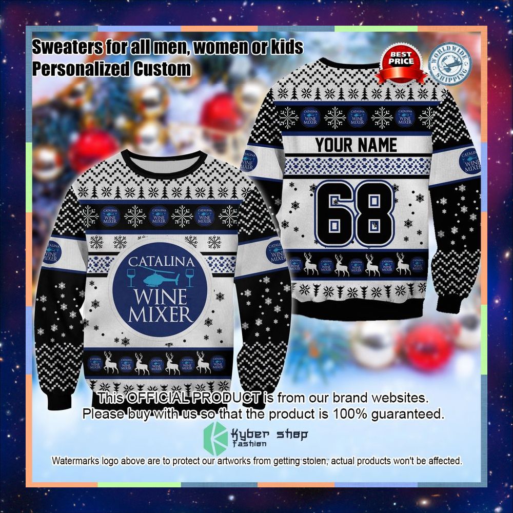 Personalized Catalina Wine Mixer Ugly Sweater 3 Personalized Catalina Wine Mixer Ugly Sweater word3