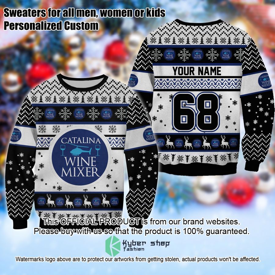 Personalized Catalina Wine Mixer Ugly Sweater word1