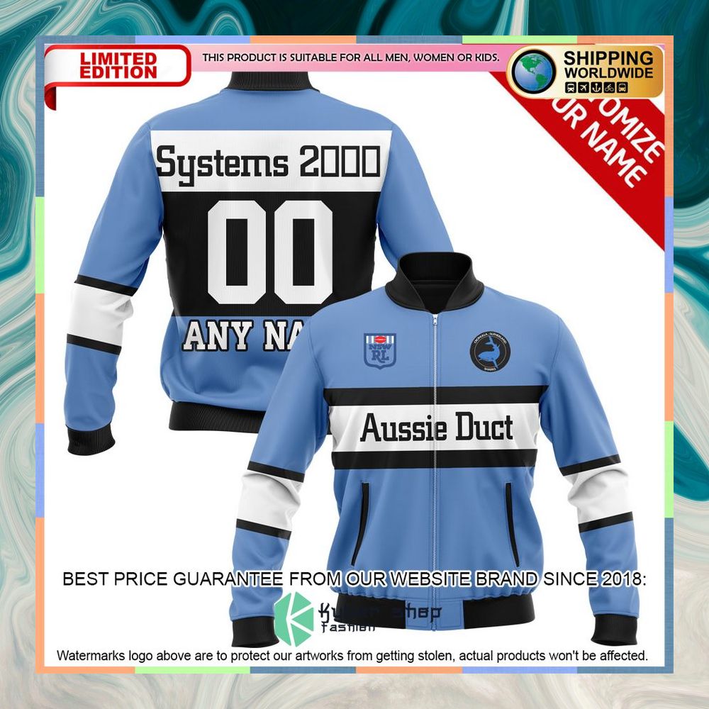 Personalized Cronulla-Sutherland Sharks blue Bomber Jacket 5 Personalized Cronulla-Sutherland Sharks blue Bomber Jacket word2