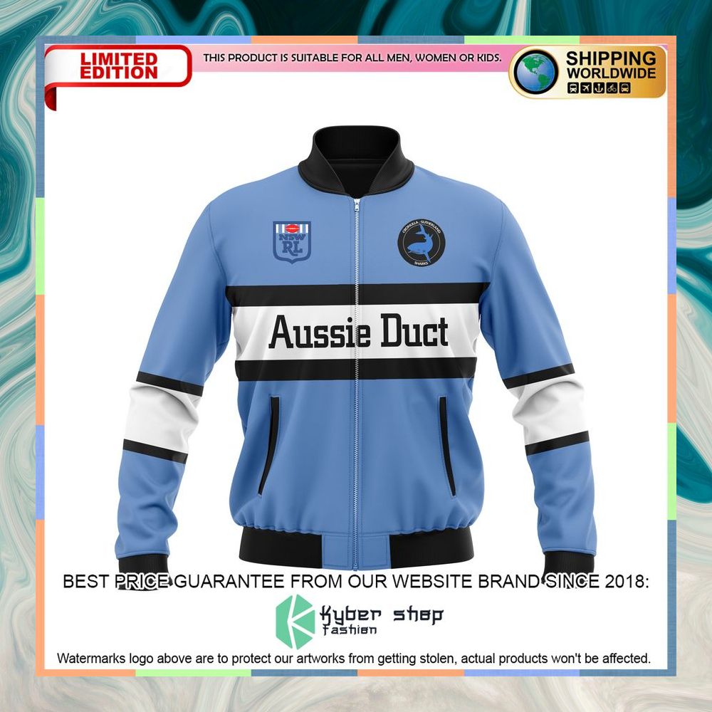 Personalized Cronulla-Sutherland Sharks blue Bomber Jacket 8 Personalized Cronulla-Sutherland Sharks blue Bomber Jacket word2