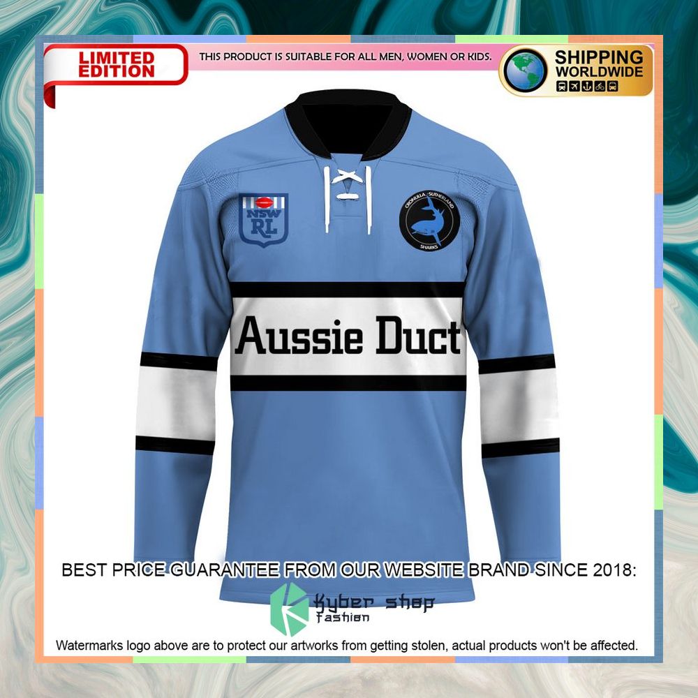 Personalized Cronulla Sutherland Sharks blue Hockey Jersey 7 Personalized Cronulla Sutherland Sharks blue Hockey Jersey word3