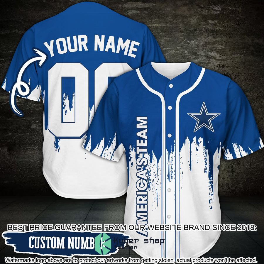 Personalized Dallas Cowboys America's Team Baseball Jersey