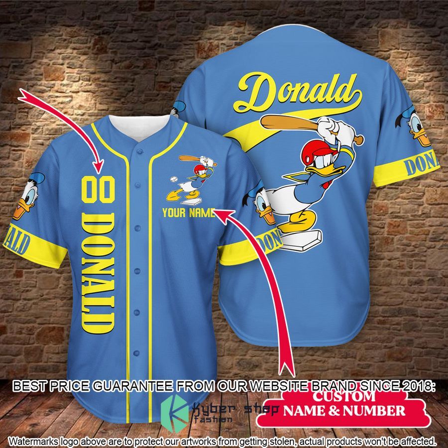 Personalized Donald Duck blue Baseball Jersey