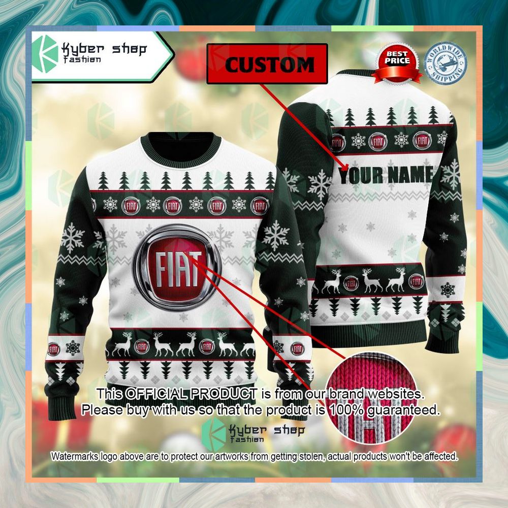 Personalized Fiat Ugly Christmas Sweater 6 Personalized Fiat Ugly Christmas Sweater word2