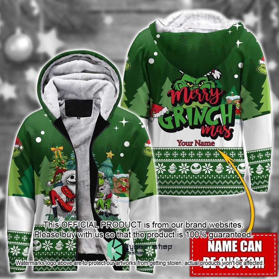 Personalized Grinch Jack Skellington Merry Grinchmas Shirt, Hoodie
