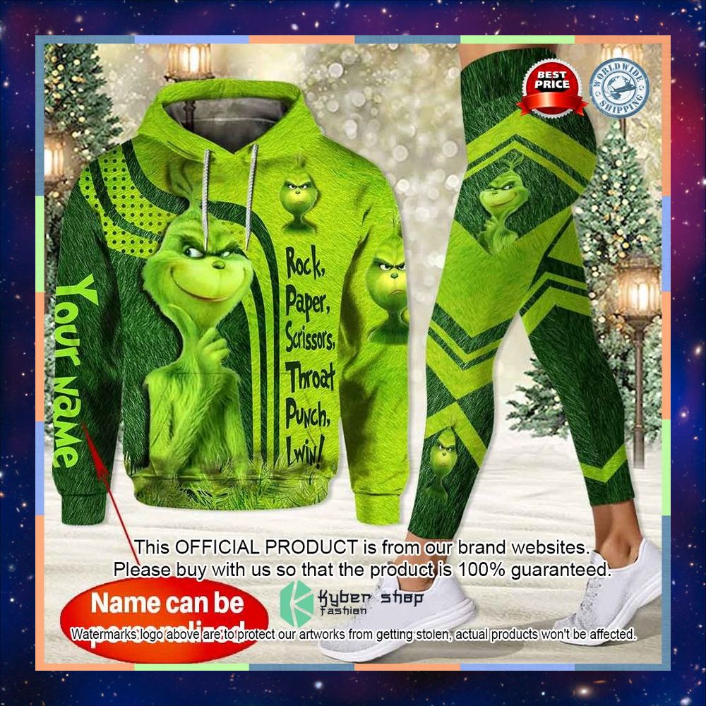 Personalized Grinch Rock Paper Scissors Punch I Win Hoodie, Leggings 4 Personalized Grinch Rock Paper Scissors Punch I Win Hoodie, Leggings word1