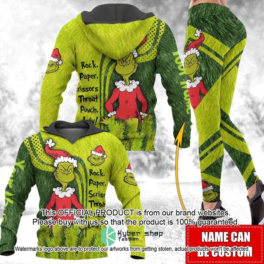 Personalized Grinch Rock Paper Scissors Punch I Win Shirt, Hoodie