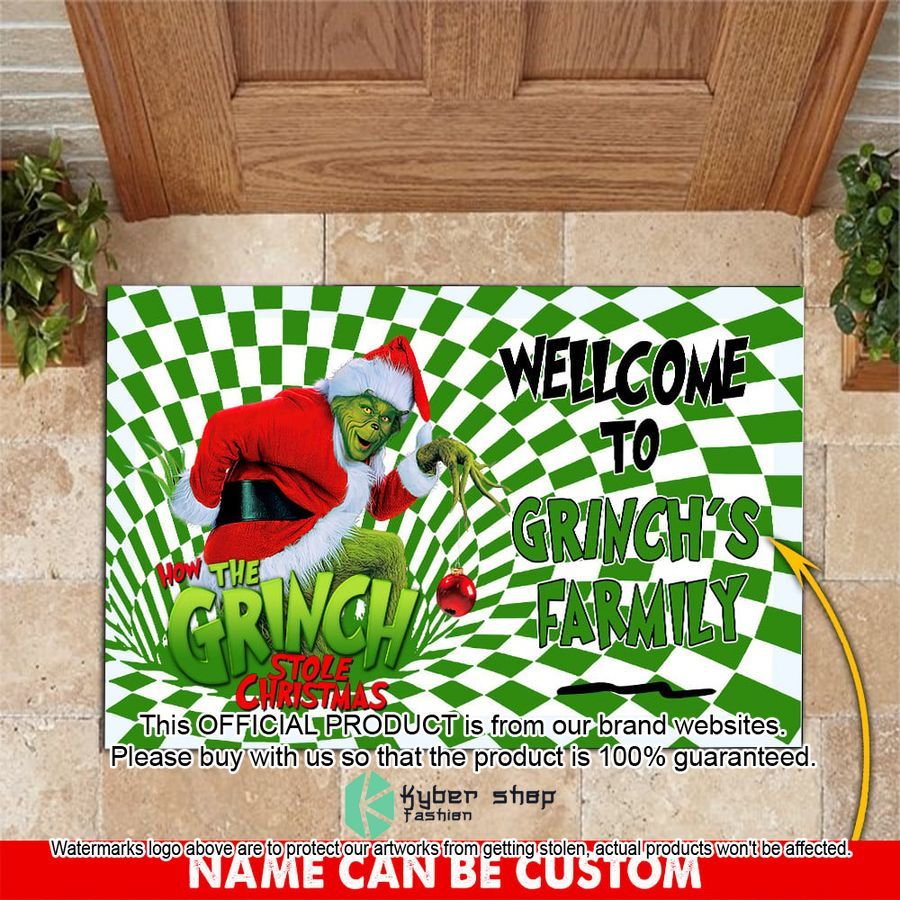 Personalized Grinch Wellcome To Grinch's Farmily Doormat word3