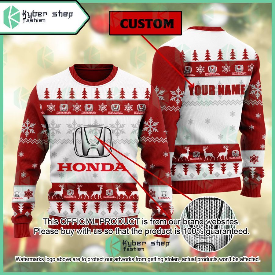 Personalized Honda Ugly Christmas Sweater