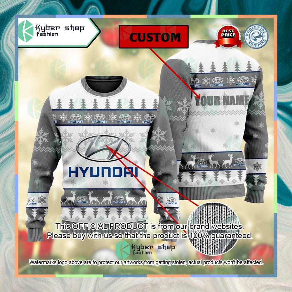 Personalized Hyundai Ugly Christmas Sweater 6 Personalized Hyundai Ugly Christmas Sweater word1