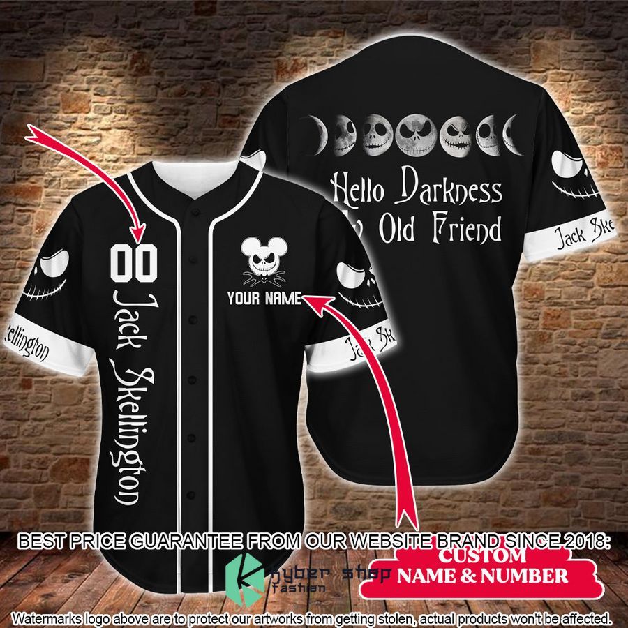 Personalized Jack Skellington Mickey Mouse Hello Darkness Old Friend Baseball Jersey 7 Personalized Jack Skellington Mickey Mouse Hello Darkness Old Friend Baseball Jersey word2
