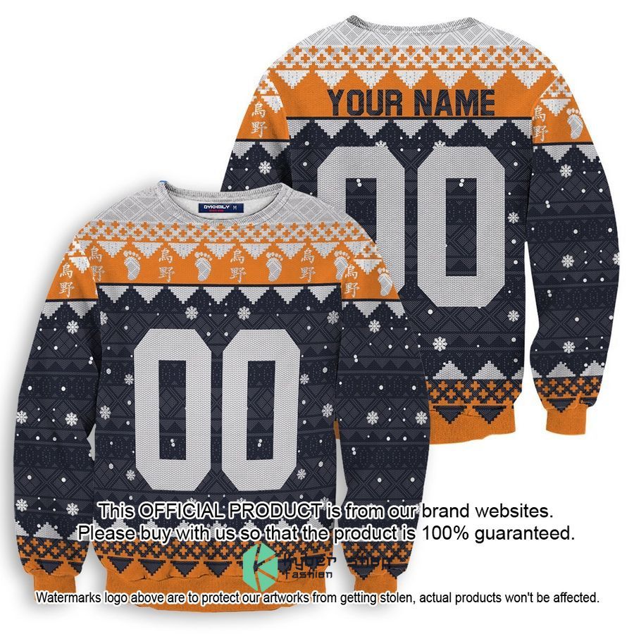 Personalized Karasuno High Haikyuu Christmas Sweater