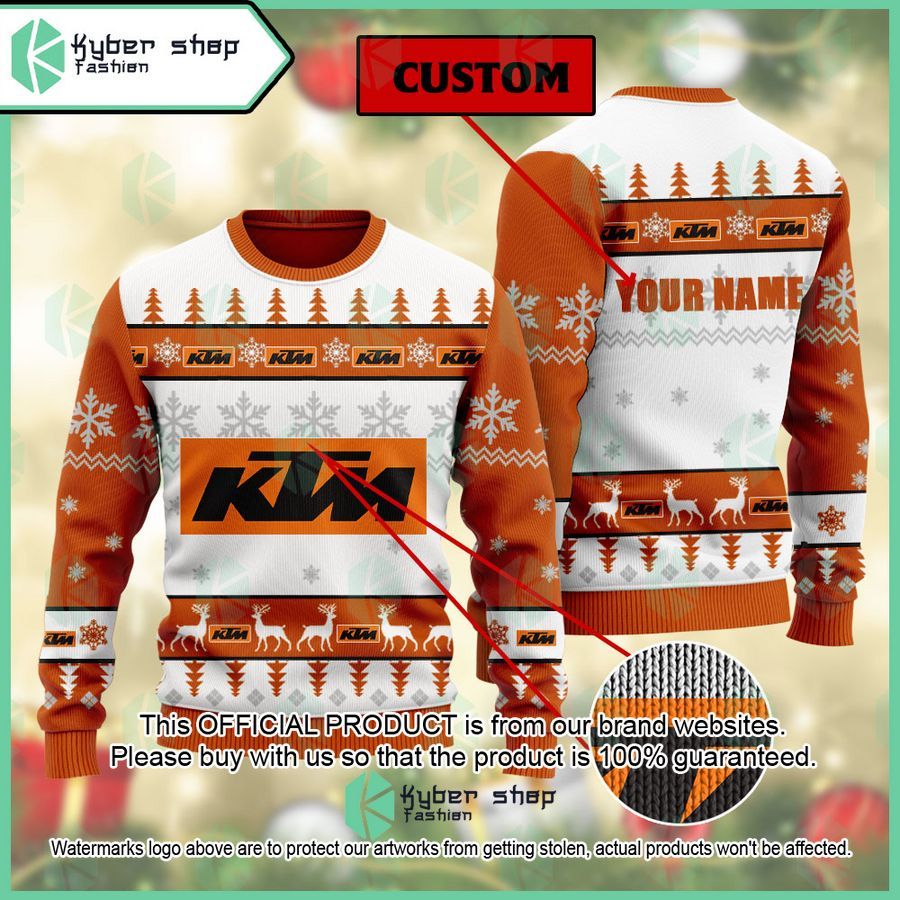 Personalized KTM Ugly Christmas Sweater word1