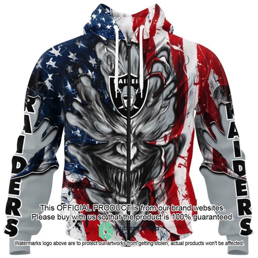 Personalized Las Vegas Raiders Demon Face American Flag Shirt, Hoodie 3 Personalized Las Vegas Raiders Demon Face American Flag Shirt, Hoodie word2