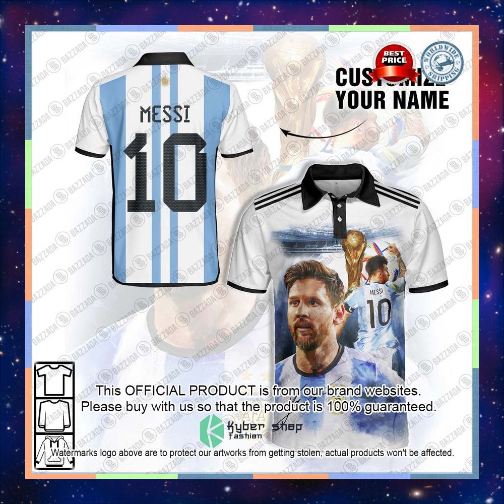 Personalized Lionel Messi Argentina World Cup 2022 Polo Shirt 4 Personalized Lionel Messi Argentina World Cup 2022 Polo Shirt word1