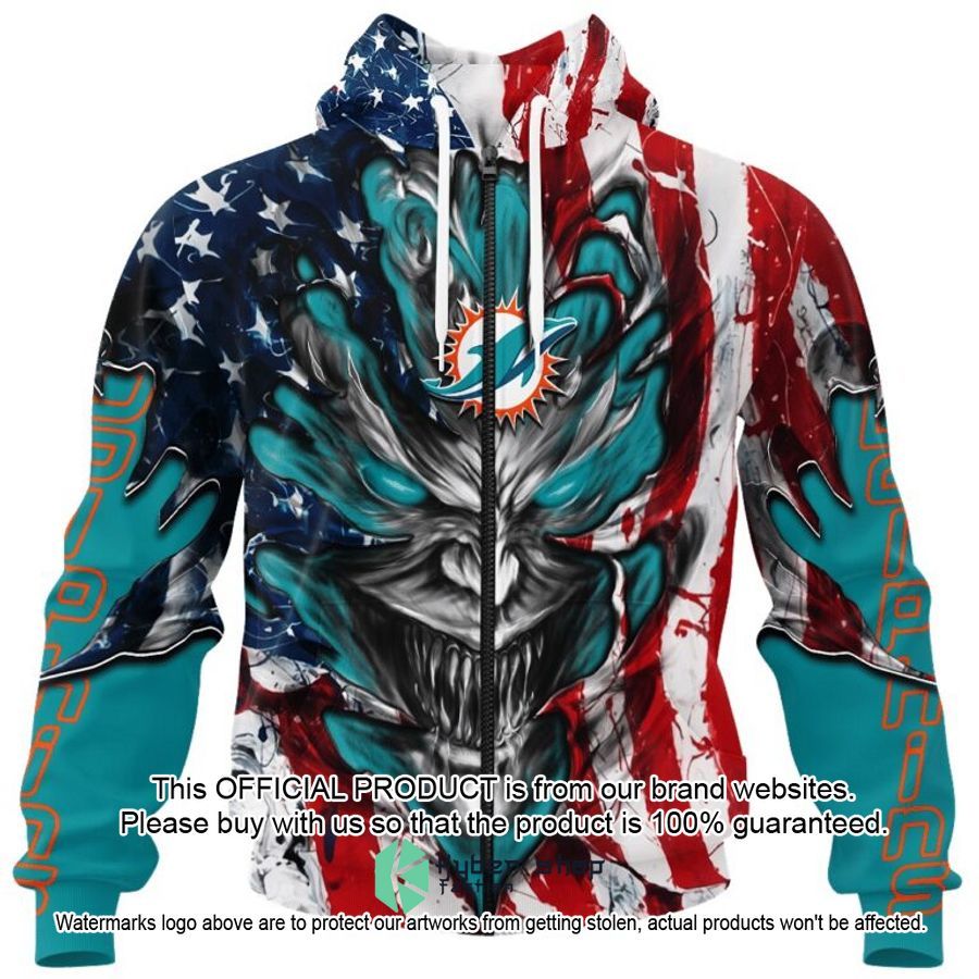 Personalized Miami Dolphins Demon Face American Flag Shirt, Hoodie 3 Personalized Miami Dolphins Demon Face American Flag Shirt, Hoodie word3