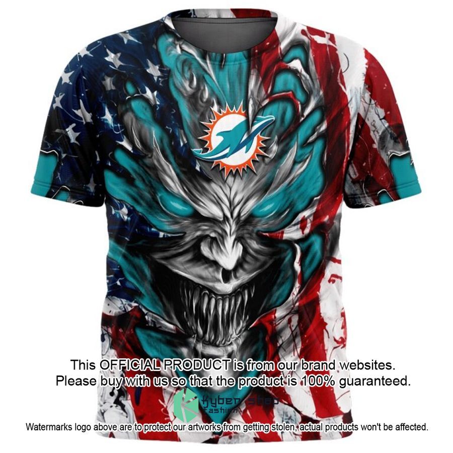 Personalized Miami Dolphins Demon Face American Flag Shirt, Hoodie 4 Personalized Miami Dolphins Demon Face American Flag Shirt, Hoodie word3