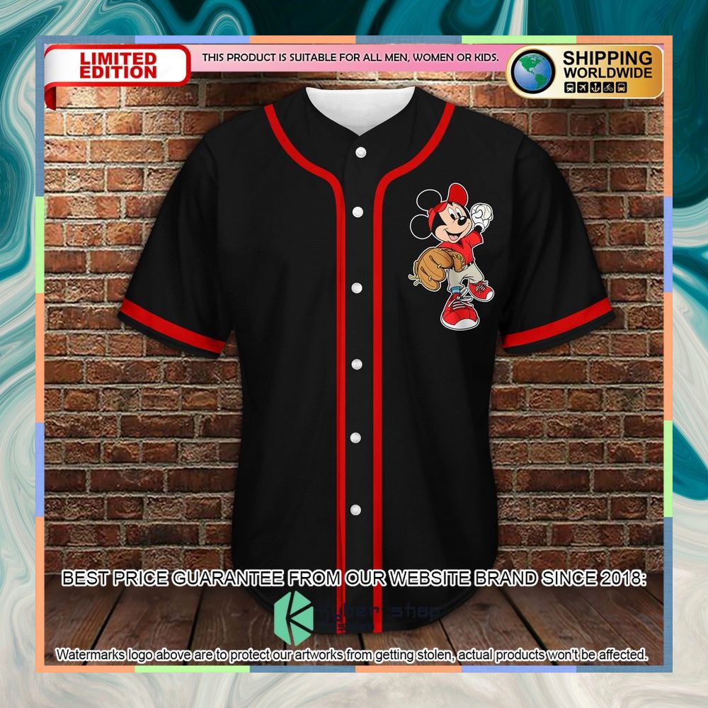 Personalized Mickey black Baseball Jersey 8 Personalized Mickey black Baseball Jersey word2