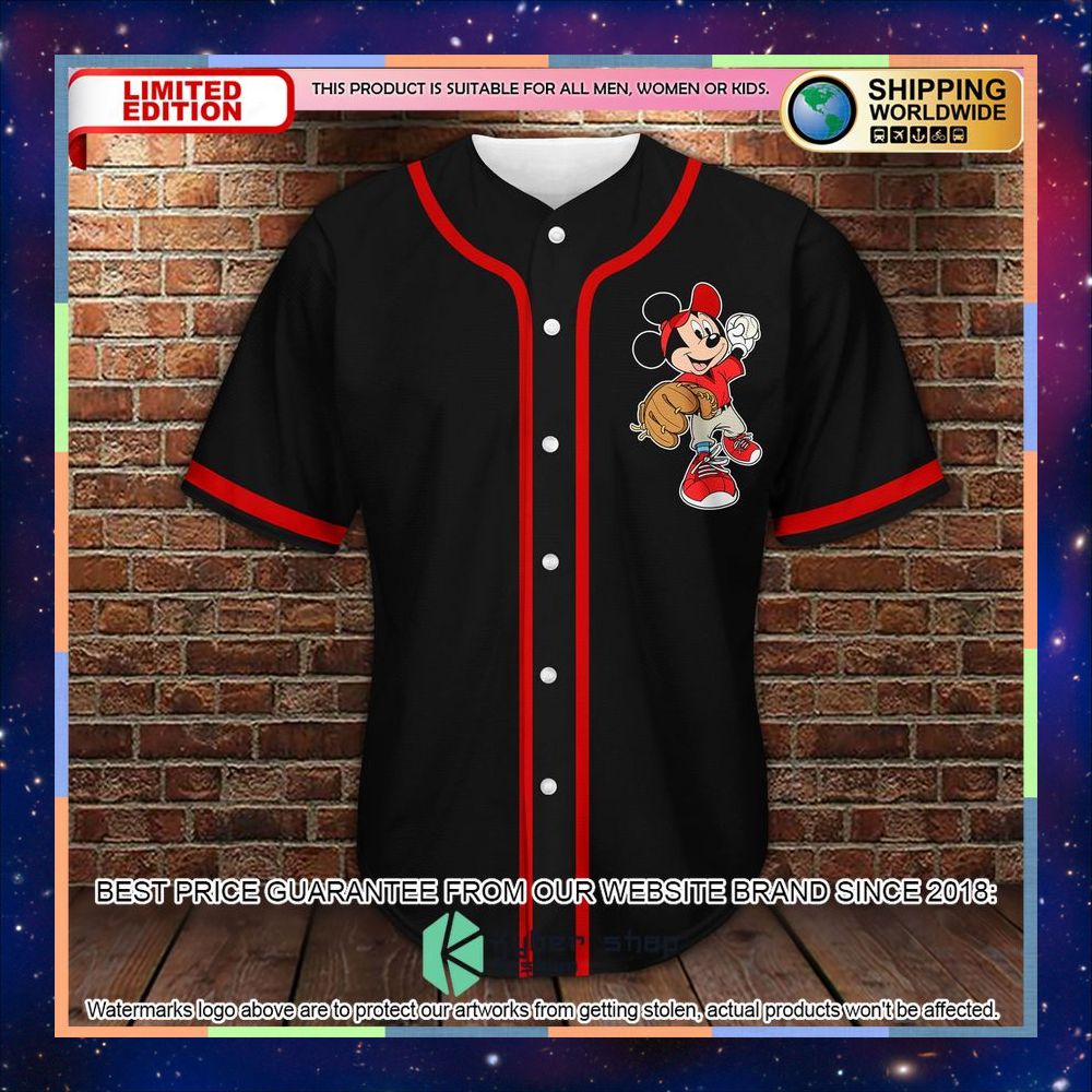Personalized Mickey black Baseball Jersey 5 Personalized Mickey black Baseball Jersey word2