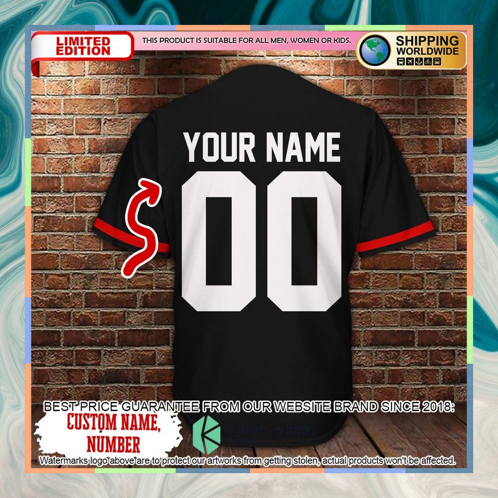 Personalized Mickey black Baseball Jersey 9 Personalized Mickey black Baseball Jersey word2