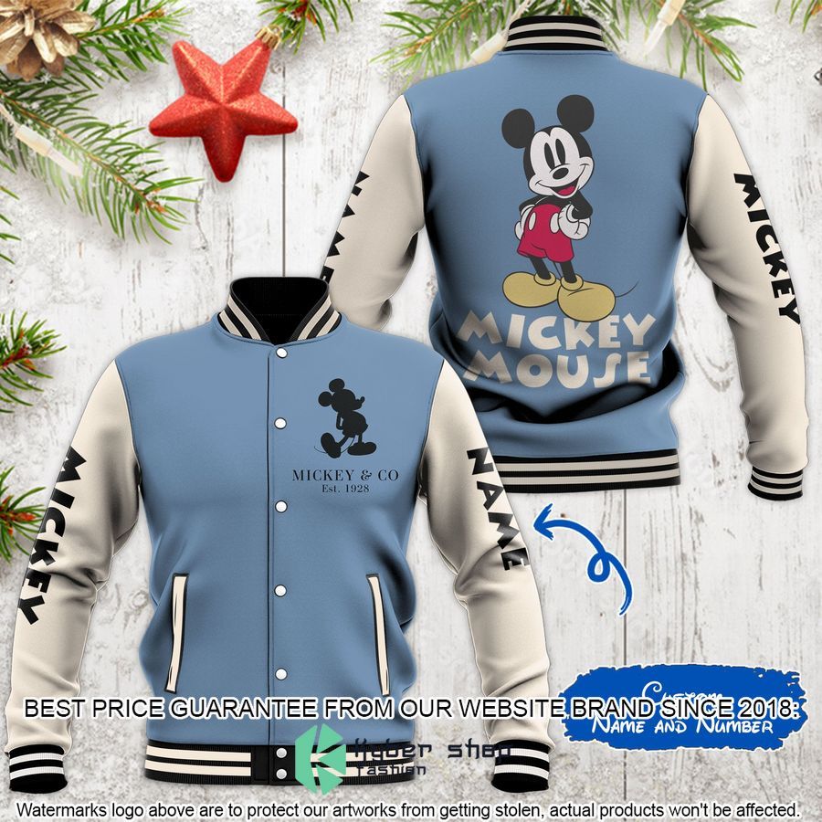 Personalized Mickey Mouse Baseball Jacket word1