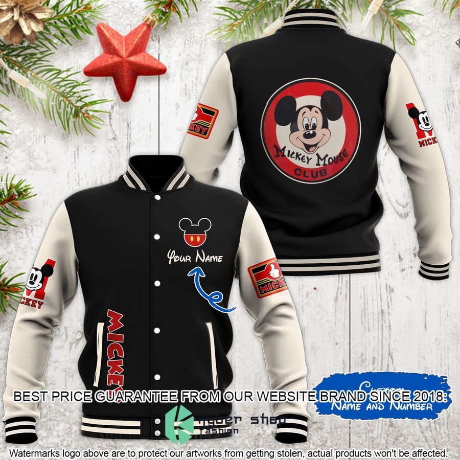 Personalized Mickey Mouse Club Baseball Jacket word2