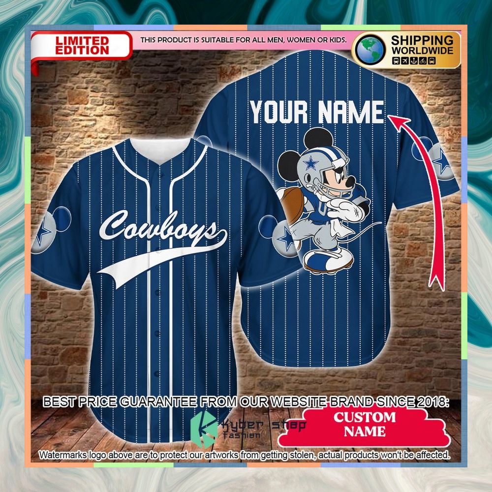 Personalized Mickey Mouse Dallas Cowboys Baseball Jersey 3 Personalized Mickey Mouse Dallas Cowboys Baseball Jersey word3