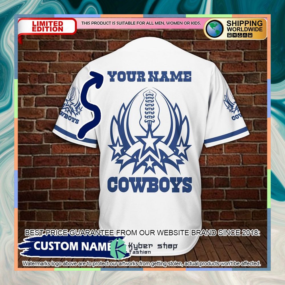 Personalized Mickey Mouse Dallas Cowboys white Baseball Jersey 9 Personalized Mickey Mouse Dallas Cowboys white Baseball Jersey word1