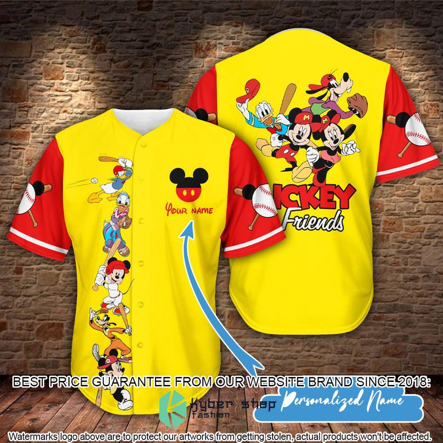 Personalized Mickey Mouse & Friends Baseball Jersey