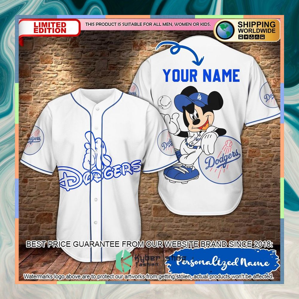Personalized Mickey Mouse Los Angeles Dodgers Baseball Jersey 3 Personalized Mickey Mouse Los Angeles Dodgers Baseball Jersey word3