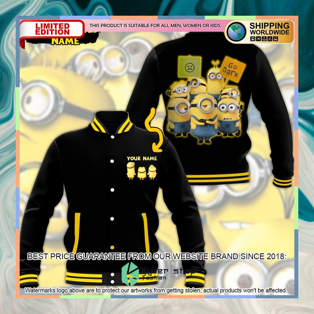 Personalized Minions Baseball Jacket 3 Personalized Minions Baseball Jacket word1