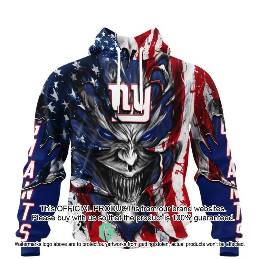 Personalized New York Giants Demon Face American Flag Shirt, Hoodie