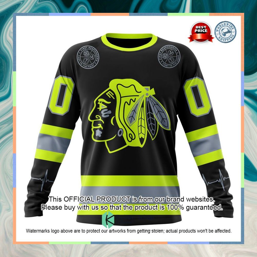 Personalized NHL Chicago BlackHawks FireFighter Uniforms Shirt, Hoodie 15 Personalized NHL Chicago BlackHawks FireFighter Uniforms Shirt, Hoodie word3