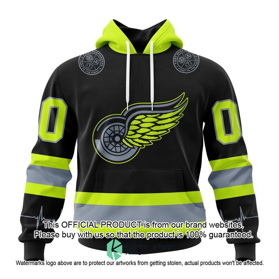 Personalized NHL Detroit Red Wings FireFighter Uniforms Shirt, Hoodie