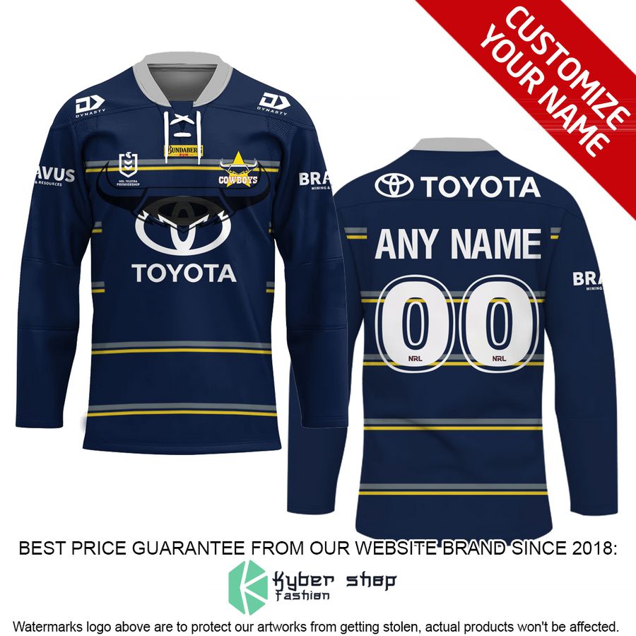 Personalized North Queensland Cowboys blue Hockey Jersey
