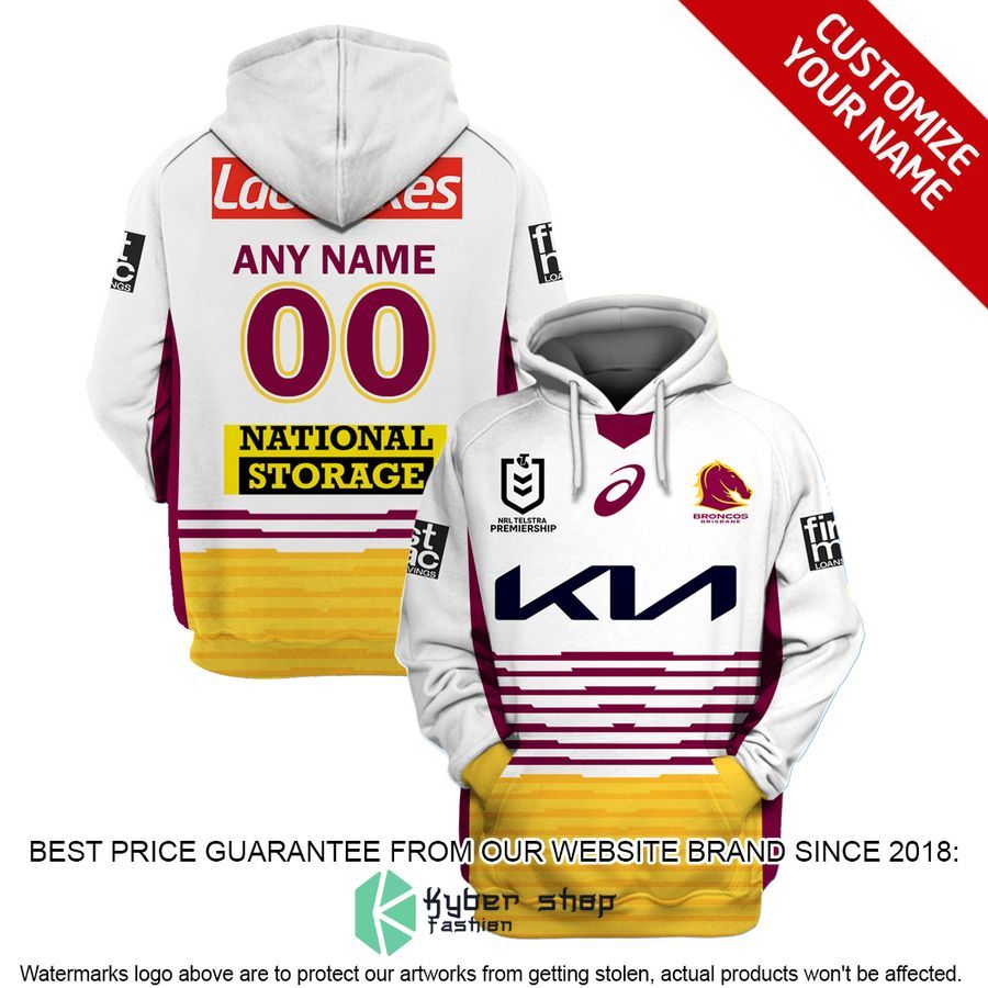 Personalized NRL Brisbane Broncos white Shirt, Hoodie