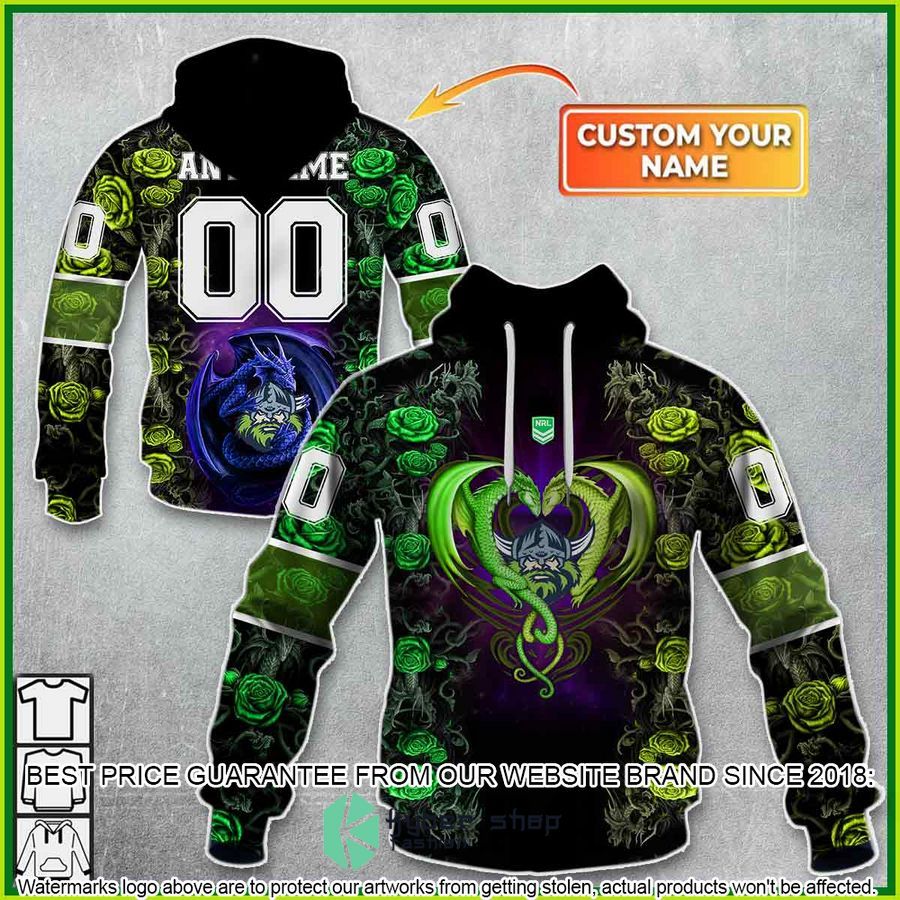 Personalized NRL Canberra Raiders Rose Dragon Shirt, Hoodie