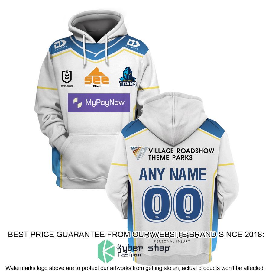 Personalized NRL Gold Coast Titans white Shirt, Hoodie