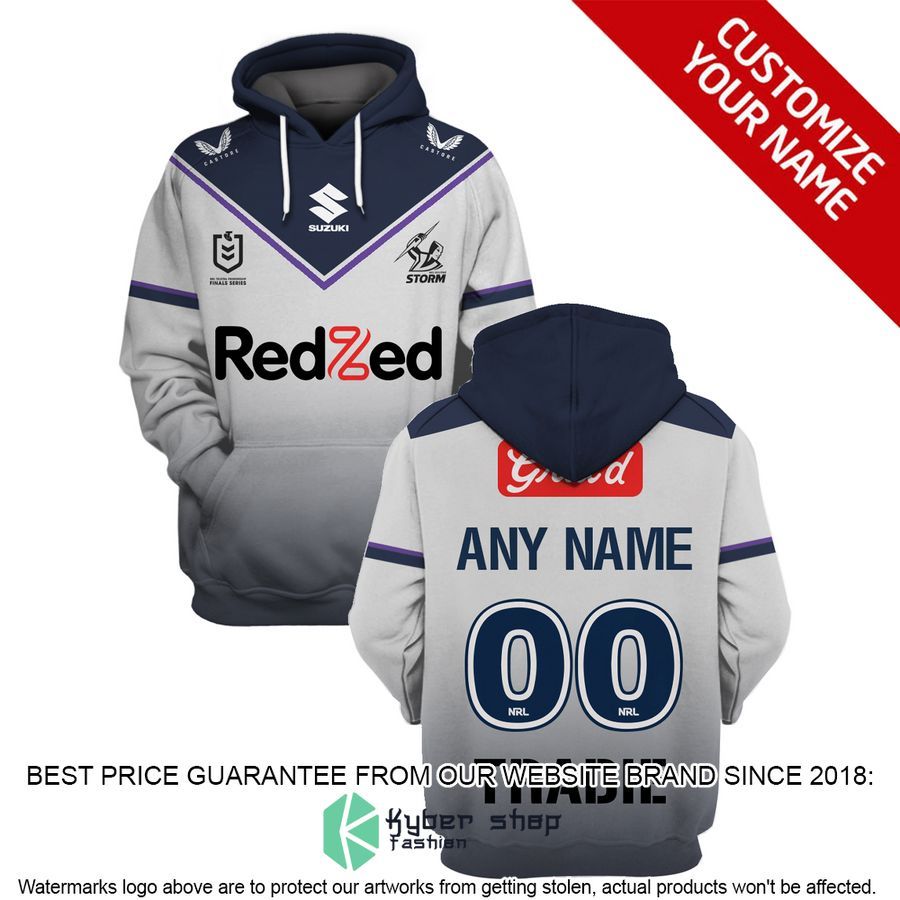 Personalized NRL Melbourne Storm grey Shirt, Hoodie