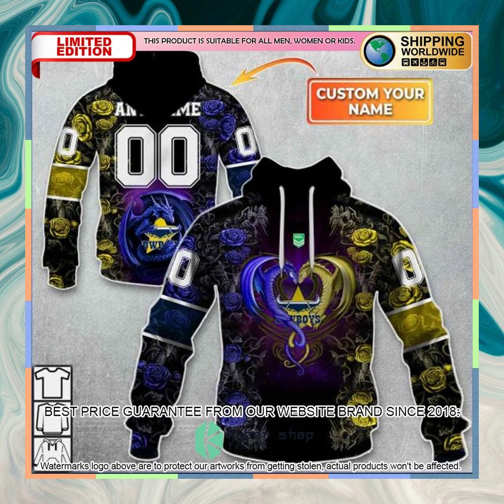 Personalized NRL North Queensland Cowboys Rose Dragon Shirt, Hoodie 11 Personalized NRL North Queensland Cowboys Rose Dragon Shirt, Hoodie word2