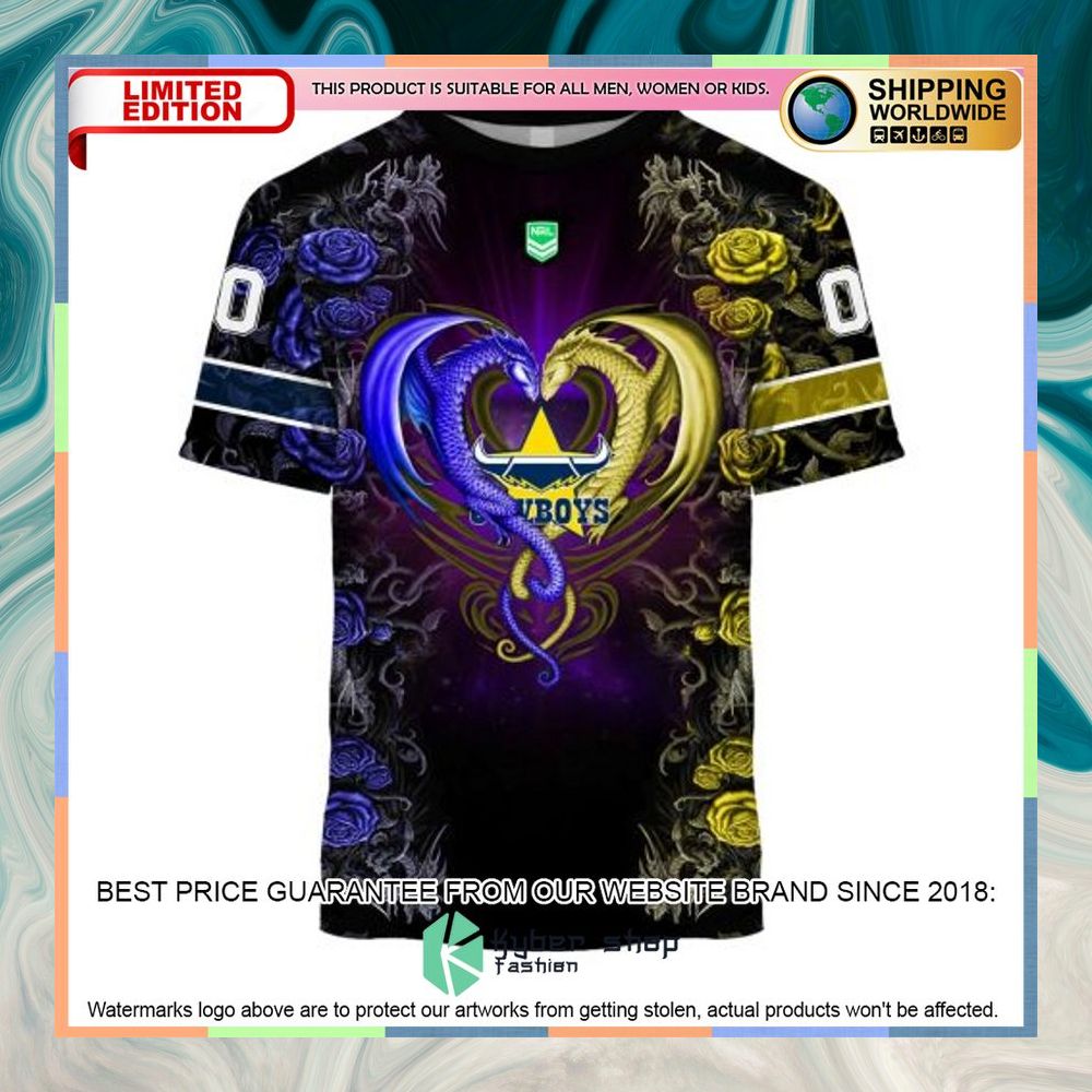 Personalized NRL North Queensland Cowboys Rose Dragon Shirt, Hoodie 17 Personalized NRL North Queensland Cowboys Rose Dragon Shirt, Hoodie word2